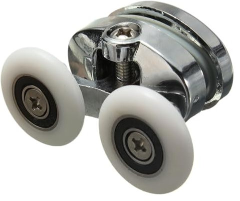 Roulettes de porte de douche Roulettes de porte de douche 2 pièces 25 mm Double porte de douche en verre Roulettes supérieures en alliage de zinc Poulies Roues Poulie de salle de douche Rouleau de sal