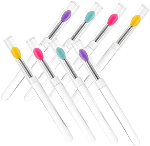 PAMINGONO 8pcs Silicone Lipstick Brush Portable Lip Applicators for Travel Makeup Multi-use Lip Brush Kit