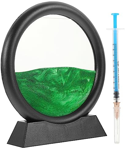 Toyvian Orologio Di Sabbia Decorativo Con Pittura Movimento Decorazione Per Casa e Ufficio Con Cornice Nera Effetto Rilassante Per Scrivania