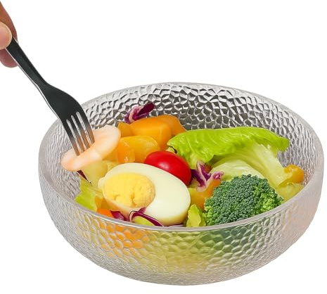 2 Pieces Crystal Clear Glass Round Bowls Large 6(15cm) Ice Cream Sundae Glass Appetizer Dessert Cocktail Fruit Bowl Trifle Salad Desert Serving Sundae