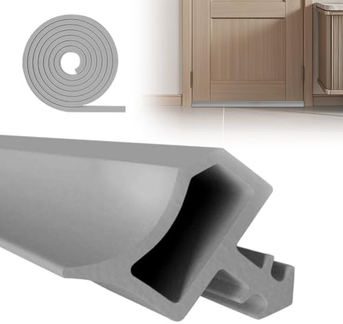 EUBSWA 10M Grau Türdichtung Zimmertür mit Schalldämmung | Dichtungsgummi Türdichtungen 4mm Nutbreite 7mm Nuttiefe 12mm Falz
