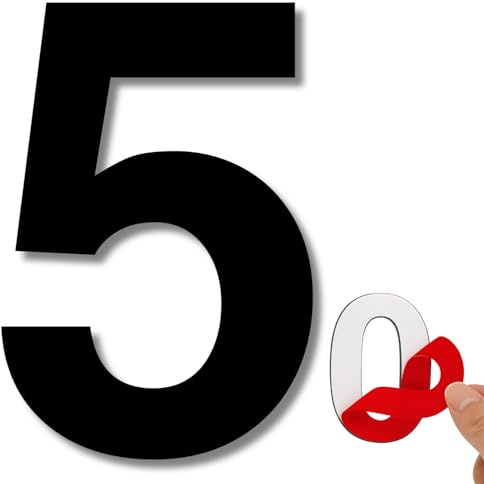 LEIASA | Numéro Adhésif Maison - 100 mm - Acier Inoxydable 304 - Nº 5 - Numéro Appartement/Hôtel - Numérotation des Portes - Numéro Adresse - Extérieur et Intérieur - Numéro 5 (5, 100 mm)