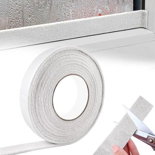 wordmouk 3 cm x 4 m Bandes Absorbantes de Condensation pour Fenêtre Feutrine Autocollante Bande Anti Condensation Patins en Feutre Bandes Anti-Condensation pour Fenêtres Absorbeur D'Humidité, Beige