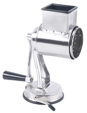 Râpe à tambour en acier inoxydable - Mandoline manuelle - Râpe à pommes de terre - Multifonction - Râpe à concombre - Pour légumes, concombres, carottes, pommes de terre - Avec 5 tambours