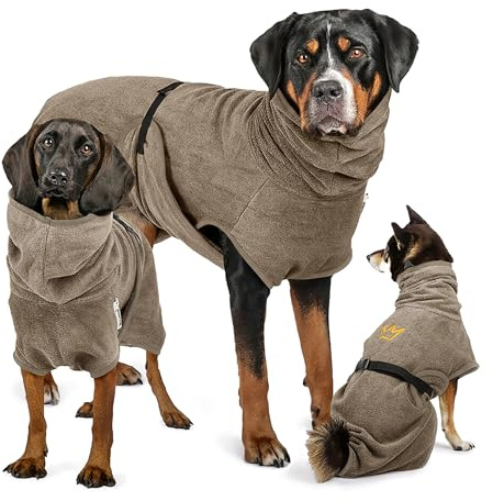 Rudelkönig Hundebademantel aus Baumwolle - Bademantel Hund klein | Saugstarker, verstellbarer Frottee-Bademantel für kleine Hunde – schützt vor Nässe & Auskühlung nach dem Bad