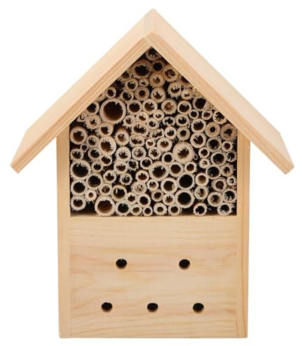 jojofuny Colmena de Madera Colmena Colgante para Jardín Casa de Abejas Polinizadoras Hábitat de Madera Refugio de Cría para Exteriores