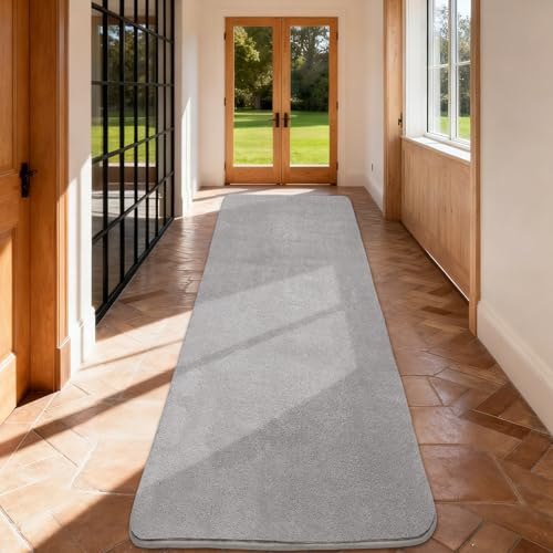 Alfombra de pasillo mullida de pelo corto, alfombra de salón, 60 x 200 cm | Alfombra de salón de un solo color, moderna, suave, alfombra para cama, decoración, dormitorio, habitación infantil