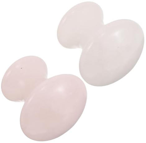 Operitacx 2 Stück Gua Sha Massagegerät Pilzförmiger Natürlicher Jade und Rosenquarz Massagestein Gesicht und Körper Massage Schabebrett für Entspannende Wellness und Hautpflege zu