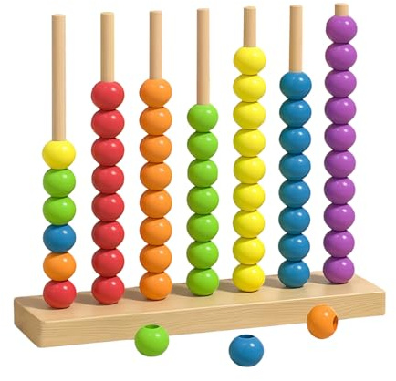 Générique Jeu d'association des Couleurs | Puzzle de Superposition en planchettes de Bois,Tri des Couleurs - pour Garçon Fille Voyage Extérieur Pâques Salle de Classe