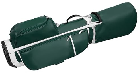 BAOFUYA Lättviktsväska för Golfstativ, Mikrofiberläderhållare för Golfklubbor för Damer, Triangulär Stödbas, Förvaring med Flera Fickor, 50 X 13 X 14,6 Tum för Körbana för kvinnor.