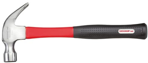 GEDORE red Amerikanischer Klauenhammer Kopfdurchmesser 27 mm mit Fiberglasstiel und Kunststoffgriff