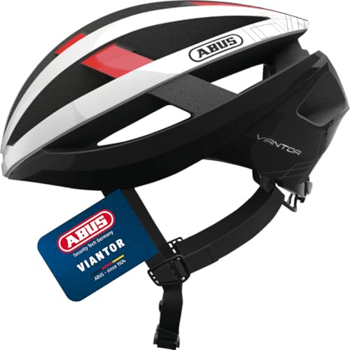 ABUS Rennradhelm Viantor - Sportlicher Fahrradhelm für Einsteiger - für Damen und Herren - Weiß/Rot, Größe S