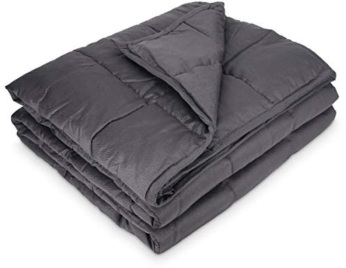 Navaris Gewichtsdecke 135x200 cm 6,8 kg - Bezug aus Baumwolle - 7 Schichten - Decke schwere Bettdecke - Beschwerte Decke grau