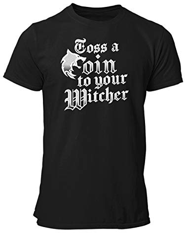 clothinx Toss A Coin to Your Witcher O‘ Valley of Plenty | Barde Rittersporn Und Hexer Fan Design Für Gamer Und Bücher Fans | Passend Zur Lieblings-Serie Herren T-Shirt Schwarz Gr. M