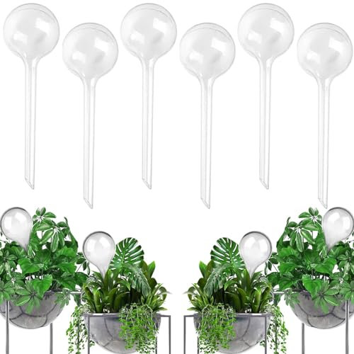 SevenMye 6 Stück Pflanzenbewässerungslampen automatische selbstbewässernde Kugeln Garten Bewässerung Blume Wassertropfen Bewässerung Gerät Selbstbewässerung System Weiß