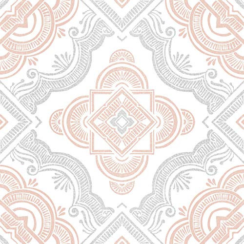 FloorPops Cecilia - Baldosas adhesivas (30 x 30 cm), color blanco y blanco