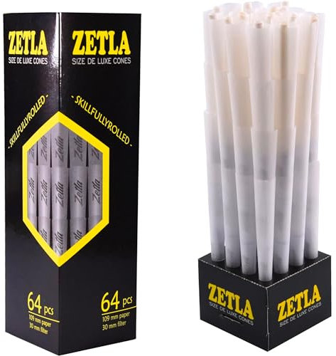 Zetla 64 Cones De Luxe Size - Vorgedrehte Joint Tubes - Conische Tubes mit Filter (109 x 30 mm) - Joint Cones De Luxe Size - Vorgedrehte Papers