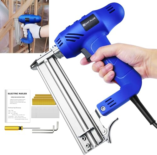 Electric Nail Gun Stapler Tacker 18 Gauge Nailer Heavy Duty Stapler Gun Kit, Hand Steel Nail Gun with 300 Staples and 100 Nails Staple Gun Kit