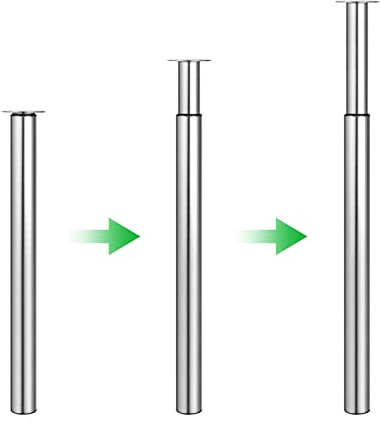 Dhouse Höhenverstellbare Tischbeine Ø60 mm, 710-1100mm zylindrisch Metall Möbelfuß für Bar- und Frühstückstisch (Chrom)