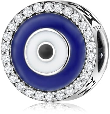 Magic Charms Evil Eye Hamsa Hand Charms 925 Sterling Silber Evil Eye Fátima Bead Pendant Charm para mujer European Snake Dangle Dazzling Charms Bracelet