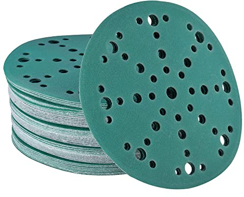 Wfix 50 Disques de poncage 150 mm K400, Perforation 48 trous pour ponceuse excentrique, Grain K400 fin Disque Abrasif Professionnel pour Ponçage du Bois, Platre, Rénovation