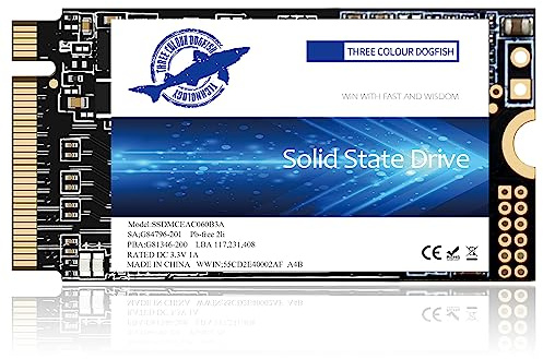 Dogfish M.2 2242 SSD 1TB NVMe PCIe Gen3 x 4 Unit?a stato solido interna, 3D NAND TLC, SSD da gioco, velocit?R/W fino a 2200MB/s e 1800MB/s (M.2 2242 PCIe, 1TB)