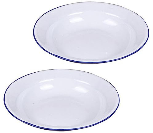 Kichvoe 2pezzi Ciotole Smaltate Vintage Contenitori Multifunzionali Per Zuppe e Frutta Design Pratico e Facile Da Pulire Per Cucina e Conservazione Alimenti