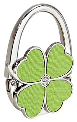 ASYKNM Tisch-Handtaschenhalter: Faltbarer, rutschfester Haken für Handtaschen, Silber-Set in Form eines Kleeblatts.