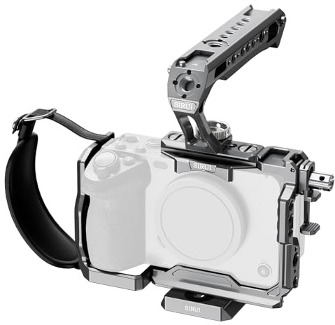 SIRUI FX3/FX30-Käfig mit Top-Handle, HDMI-Klemme, 1/4, XLR-Griff, Grau | Käfig für Sony FX3/FX30, Top-Handle, HDMI-Kabelklemme, 1/4″-20 Gewinde, kompatibel mit XLR-Handgriff