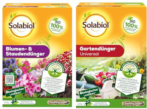 Solabiol Blumen- & Staudendünger, Spezialdünger & Bio Gartendünger Universal mit Sofort- und Langzeitwirkung für Obst, Gemüse und Zierpflanzen 2,5 kg