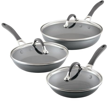 Circulon A1 Series with ScratchDefense Nonstick Induction Frying Pan Set, 6-Piece Cooking Pans Set, Induction Cookware, Graphite