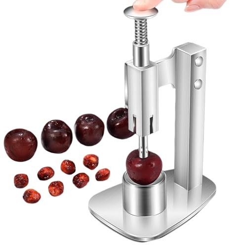 Entkerner für rote Datteln, Kirschentkerner, Grubenentferner - Press-Kirschentkerner aus Edelstahl 304,Tomaten-Entkerner, Jujube-Entkerner, Entkerner für Gemüse und, Federbeladung für Kirschen, D