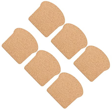 PRETYZOOM 6 Posavasos De Corcho Forma De Pan, Aislamiento Térmico Resistente Al Calor, Material Ecológico Reutilizable, para Hogar, Cafetería y Té, Set De 6 Piezas