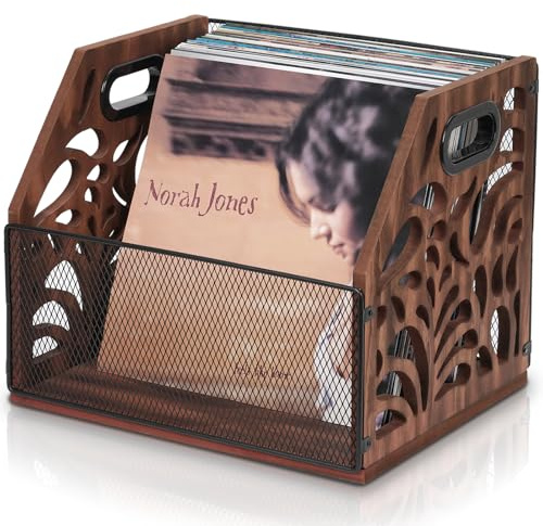 CILXGQLN Schallplattenaufbewahrung, Holz Schallplattenhalter, Zeitschriftenhalter, Zeitschriftenständer für Desktop und Home Office, Schallplattenkistenaufbewahrung für Alben, Bücher, Akten, hält bis
