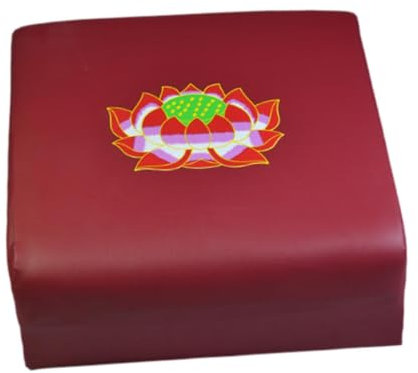 harayaa Meditationsbank mit Kniekissen Und Kniestütze, Gedruckter Lotus
