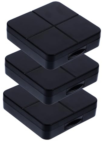 LOLIPPYY Contact Case with Mirror 3pcs Portable Eye Container Holder for Travel Black Contact Lense Storage Box