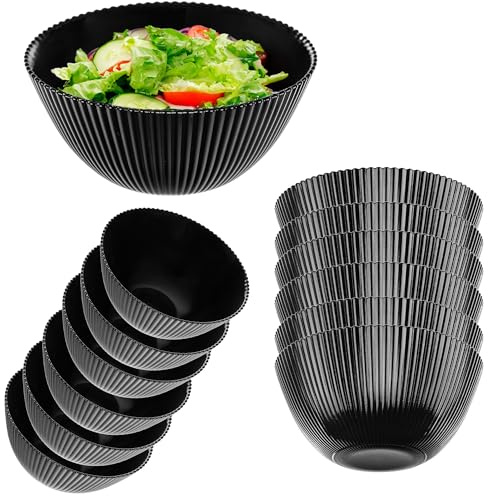KADAX Salatschüssel 15 cm, 6er Set, schwarze Schüssel aus Opalglas, ideal als Müslischalen, Suppenschalen, Salatschalen, Dessertschalen oder Servierschalen (Schwarz)