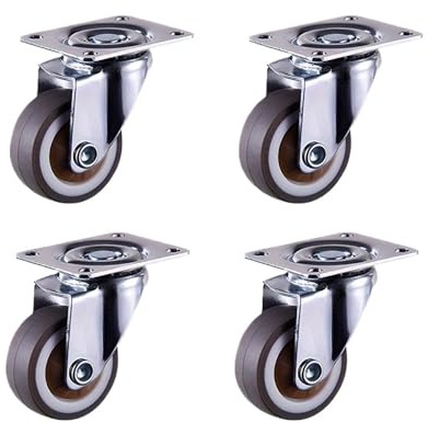 Ruote in gomma con fondo piatto TPR da 3 pollici, ruote girevoli direzionali freno, for mobili resistenti, for carrelli cucina(4 Universal)