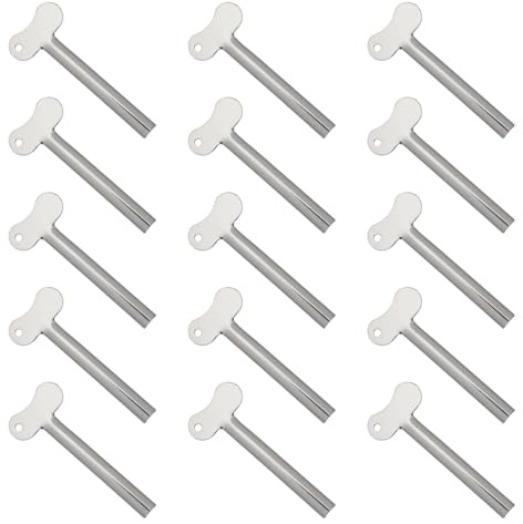 SHERCHPRY Lot de 15 Presse-tubes en Acier Inoxydable pour Dentifrice, Crèmes et Peinture, Presse-crème Manuel Anti-goutte, Outil Enroulable pour Salle de Bain, Dosage Précis et Rangement