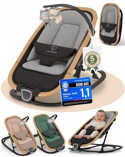 LepiBaby Babywippe Neugeborene, 0 bis 12 Monate, Baby Wippe, Baby Bouncer