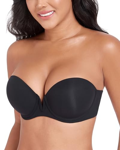 DotVol Soutiens-Gorge sans Bretelles pour Femmes à Armatures, Push-up, Dos Nu, rembourrés,Bandeau, antidérapants pour Robes de mariée