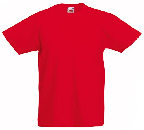 Fruit Of The Loom Valueweight Kids T-shirt enfant à manches courtes 100 % coton – toutes tailles disponibles S rouge