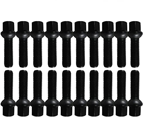 20 Radschrauben Radbolzen schwarz Kugelbund M14x1,5 38mm
