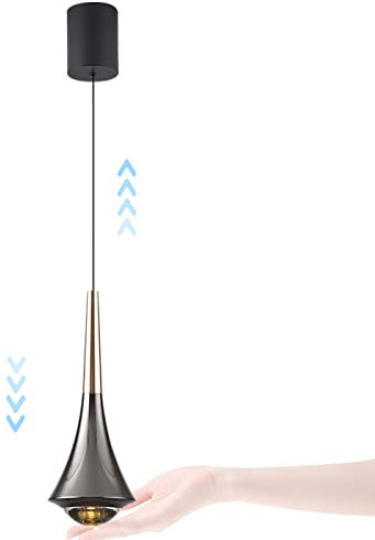 Créatif Commutateur tactile Éclairage Lumière suspendue Chambre à coucher Luminaires suspendus Montée et descente Réglable Lumières suspendues Salle à manger Aluminium Art Lustres LED Lumière chaude