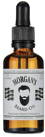 Morgan's Pomade Huile pour Barbe pour Entretien Quotidien, Adoucit les Poils du Visage et Hydrate la Peau, Absorption Rapide, Parfum Orange Brésilienne 30ml