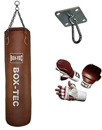 BOX-TEC 120cm Boxsack | Sandsack | Punching-Bag Set, Retro, Cuba (Handschuhgröße L)