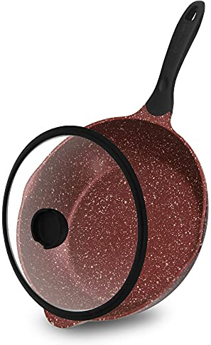 ROSSETTO Sauteuse avec couvercle, Revêtement Anti-adhérent, Fonte Aluminium, Tous Feux dont Induction (Cherry Wood, 24cm)