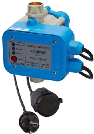CHM GmbH® Automatische Drucksteuerung mit Trockenlaufschutz Druckschalter Gartenpumpe Einschaltdruck einstellbar
