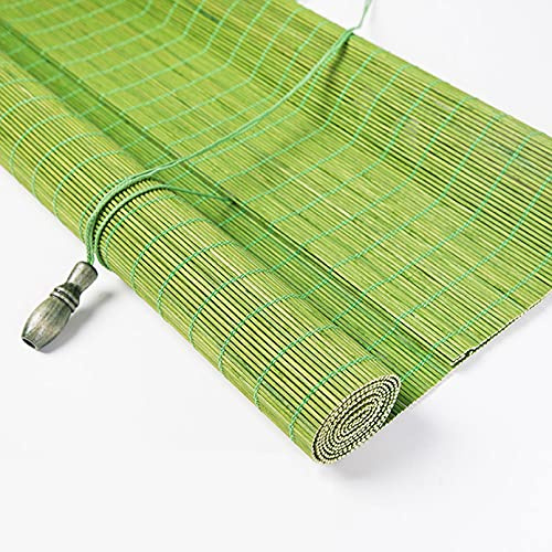 Bambus-Rollo Natur,Grüne Bambusjalousien,Sonnenschutz Bambusrollo für Außen/Innen,Blickdicht/Sichtschutz Rollo Raffrollo Seitenzugrollo,Dekorationsvorhänge für Fenster und Türen (105x120cm/41x47in)