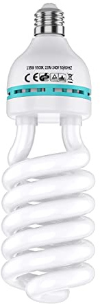 OMBAR 135 W, 5500 K, lámpara de luz Diurna con Casquillo E27, lámpara de fotografía en Espiral, lámpara de luz Diurna para fotografía, CRI90+, 220 V